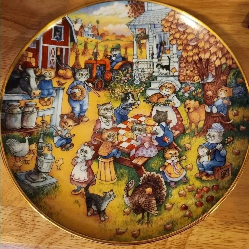 Vintage Bill Bell A Purrfect Feast plate